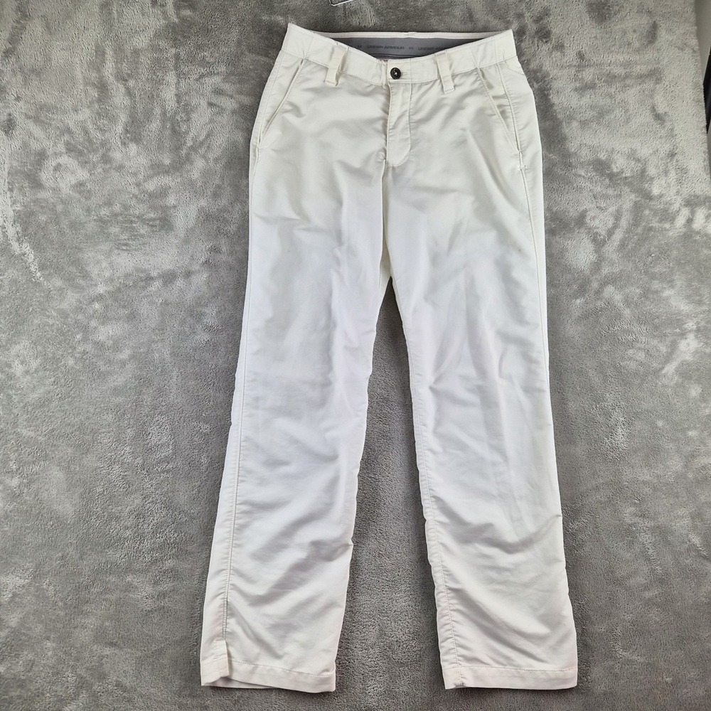 Under Armour Mens Golf Pants 30x30 White Loose Fit Performance Stretch Casual
